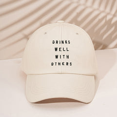 Letters Embroidery Baseball Cap Outdoor Adjustable Hat For Women