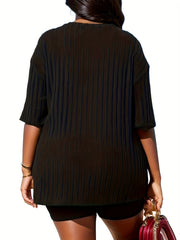  Ribbed Top & Shorts 2 Piece Set