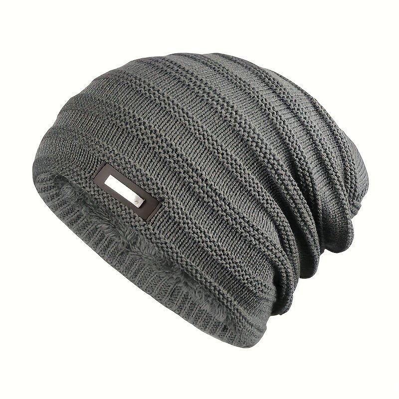 Plus Velvet Warm Woolen Knitted Hat Outdoor Ski Hat