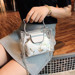 4PCS Transparent PVC Jelly Tote Messenger Shoulder Bags