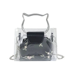 4PCS Transparent PVC Jelly Tote Messenger Shoulder Bags