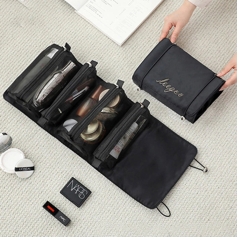 4PCS in 1 Cosmetic Bag For Women Zipper Mesh Separable Cosmetics Pouch