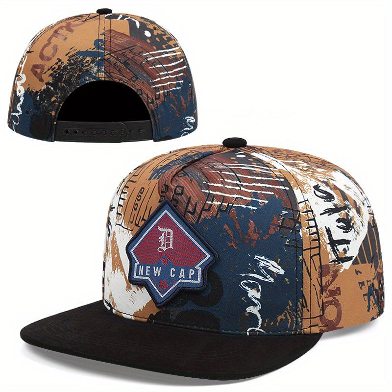 Gothic Label Embroidered Baseball Cap Vintage Graffiti Print Snapback Hat