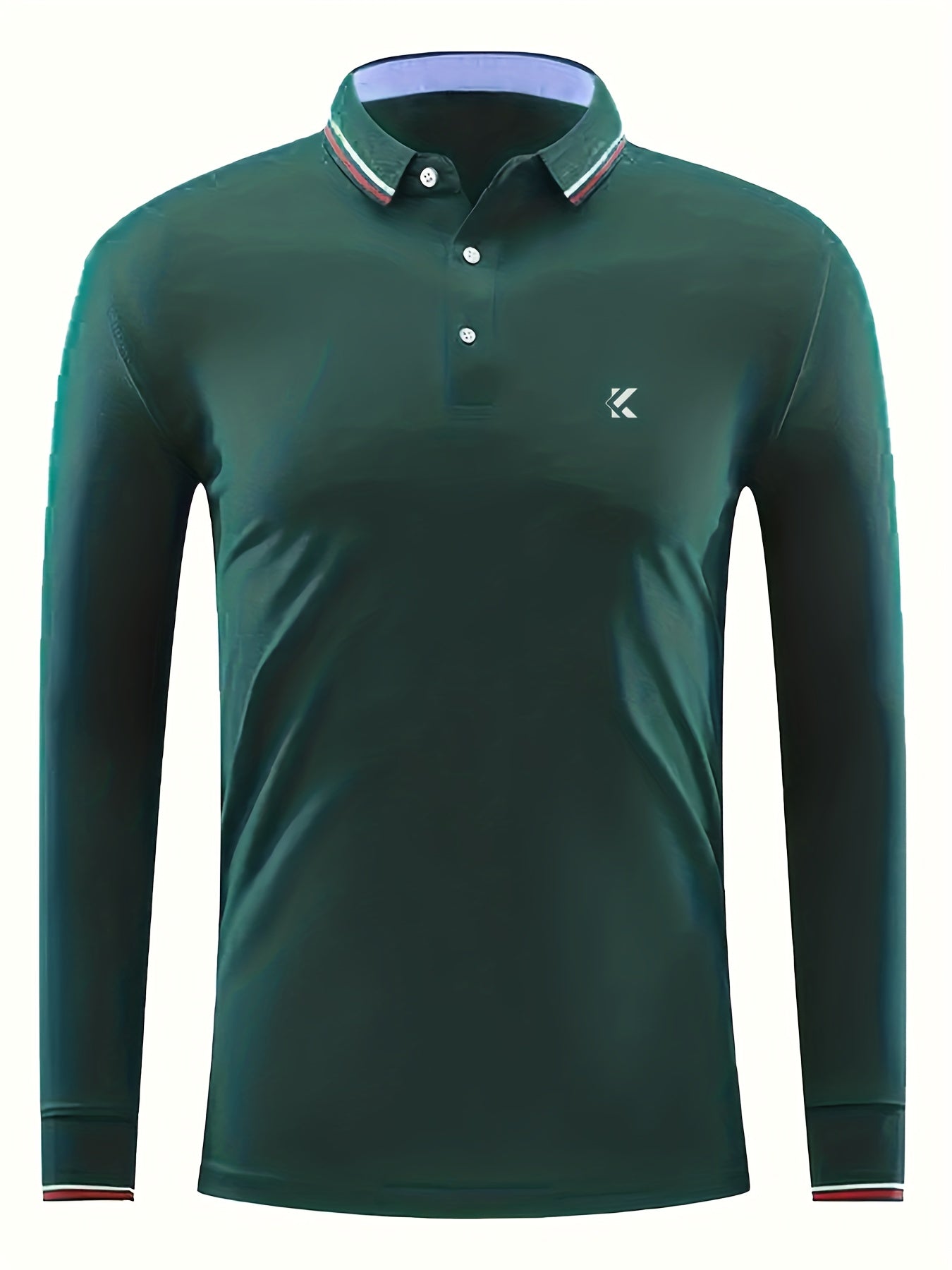 Men's Casual Long Sleeve Lightweight Polo Shirt