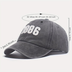 1886 Washed Men's Baseball Cap Sun Hat