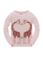 Girls Cartoon Long Sleeve Pajamas Set