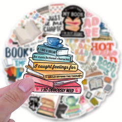 51pcs Bookish Stickers Book Stickers For Kindle Laptop Phone Water Bottle