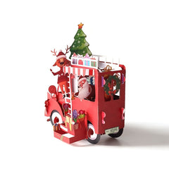 1pc Christmas Greeting Card Creative Flower Car Hollow Paper Carving