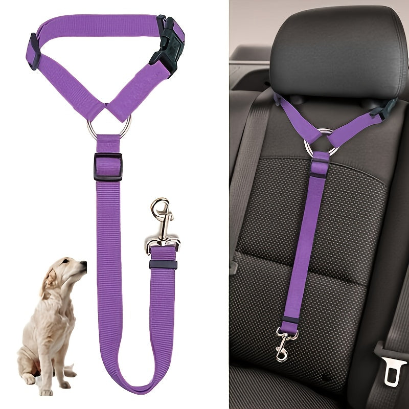 Adjustable Pet Car Seat Belt and Leash for Dogs Cats