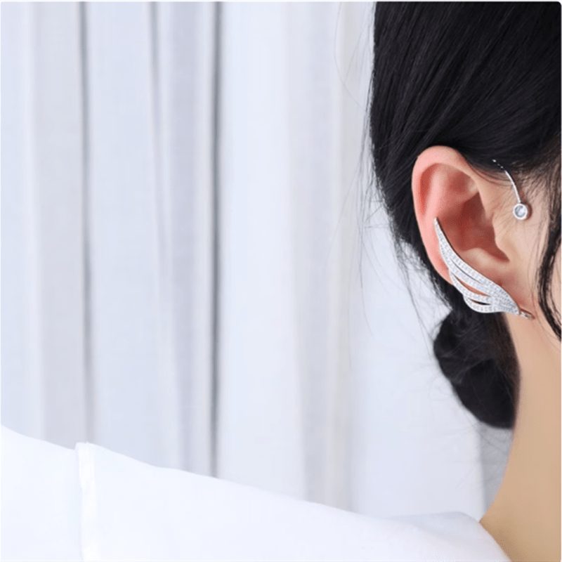 Zircon Wing Ear Clips High End Ear Bone Earrings
