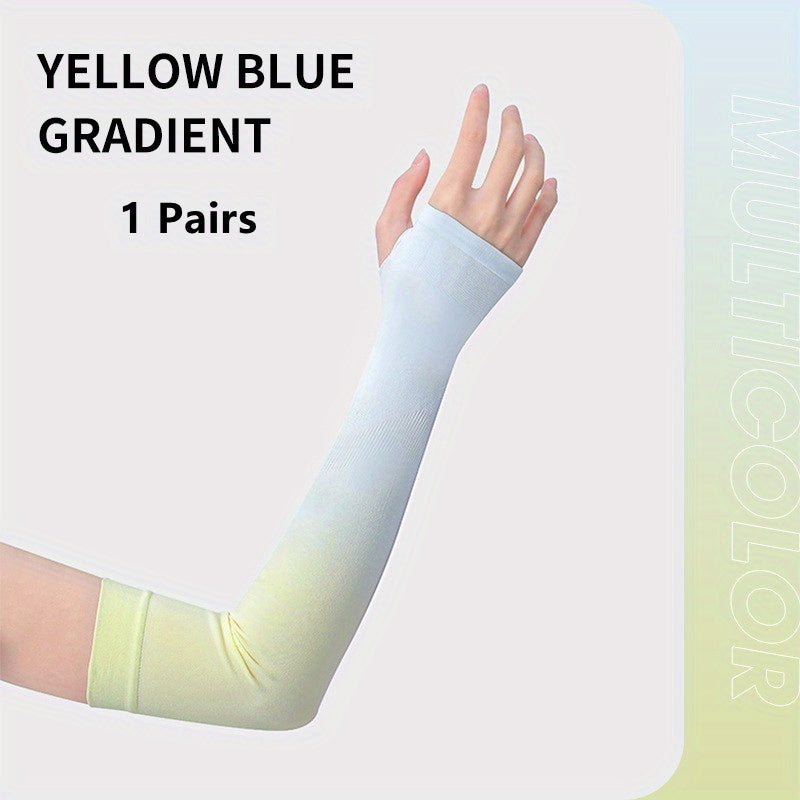 Gradient Ice Sleeve Sunscreen Arm Sleeves UV Protection Cycling Men Women