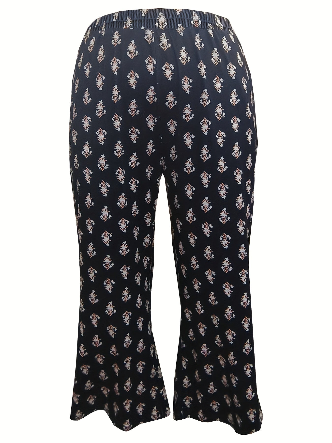 Women's Plus Allover Print Wide Leg Trousers
