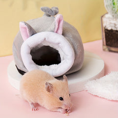 Gray Mouse Shaped Baby Squirrel Nest Hamster Sleeping Bag