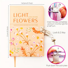 160 Pages Lockable Diary For Teenagers A5 Flower Journal Gift