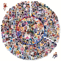 300pcs Anime Mixed Stickers Waterproof Vinyl Manga Stickers for Laptop Water Bot