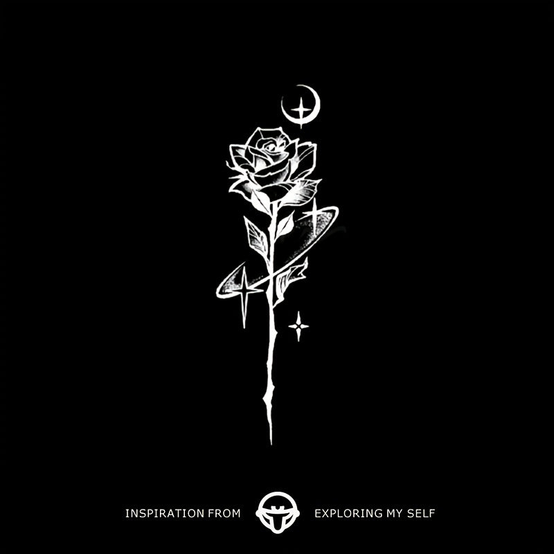 Rose In Starry Night Waterproof Tattoo Sticker
