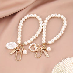 Faux Pearl Beads Bracelet Keychain Women's Necklace