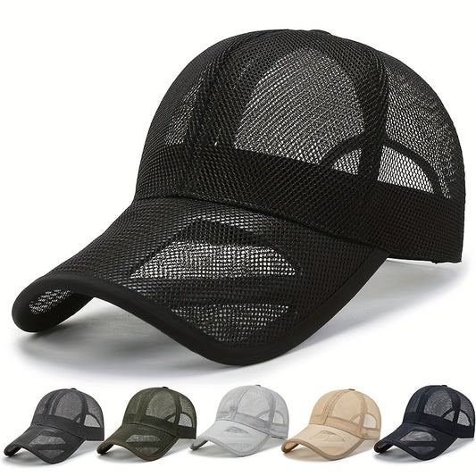 Hollow Out Brim Baseball Cap Summer Mesh Visor Cap for Hiking