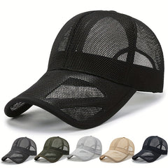 Hollow Out Brim Baseball Cap Summer Mesh Visor Cap for Hiking