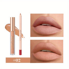 12 Colors Matte Lip Liner And Lipstick Makeup Set Liquid Lipstick 24H