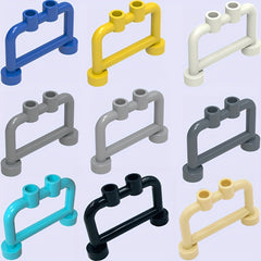 12pcs ABS Building Block Traffic Road Guardrail Set for DIY Animal Scene Play