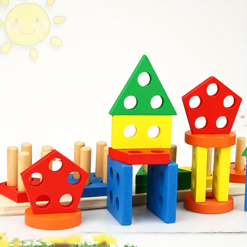 Colorful Wooden Sorting & Stacking Educational Toy