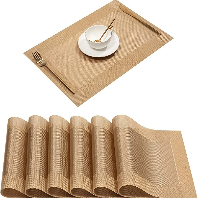 Crossweave Woven Vinyl Placemats Set Non Slip Insulation Washable Table Mats