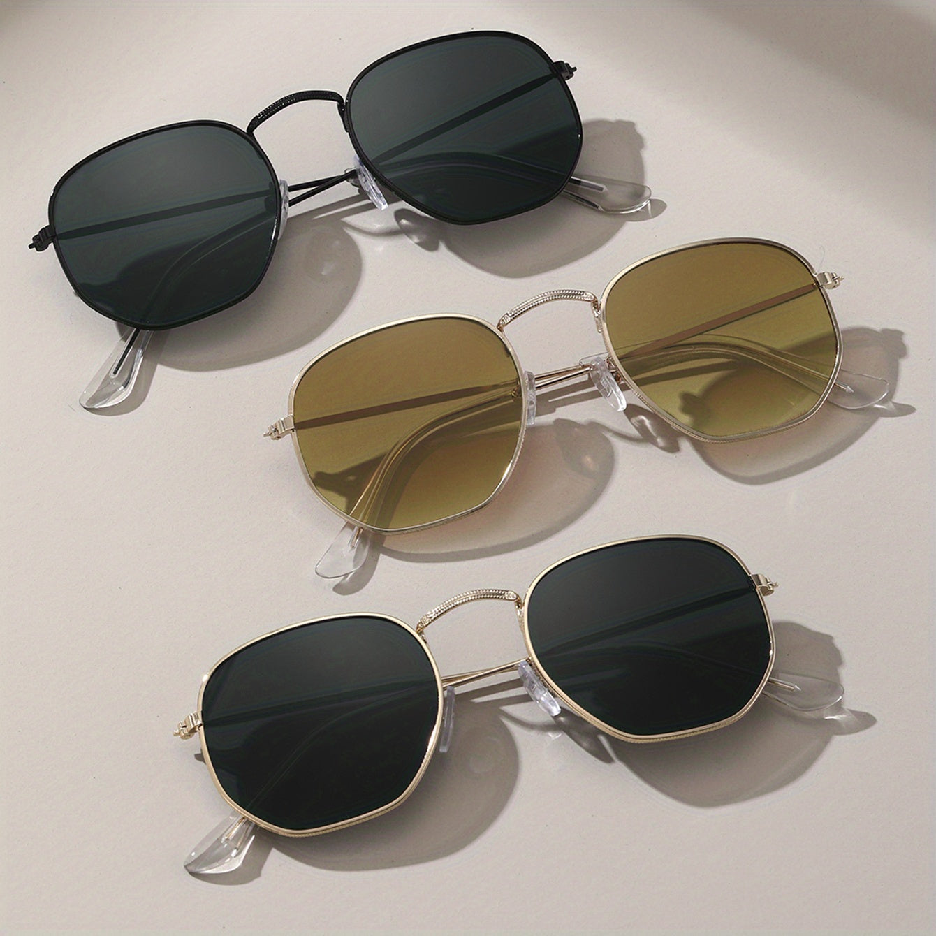 Square Metal Sunglasses Anti Glare UV400