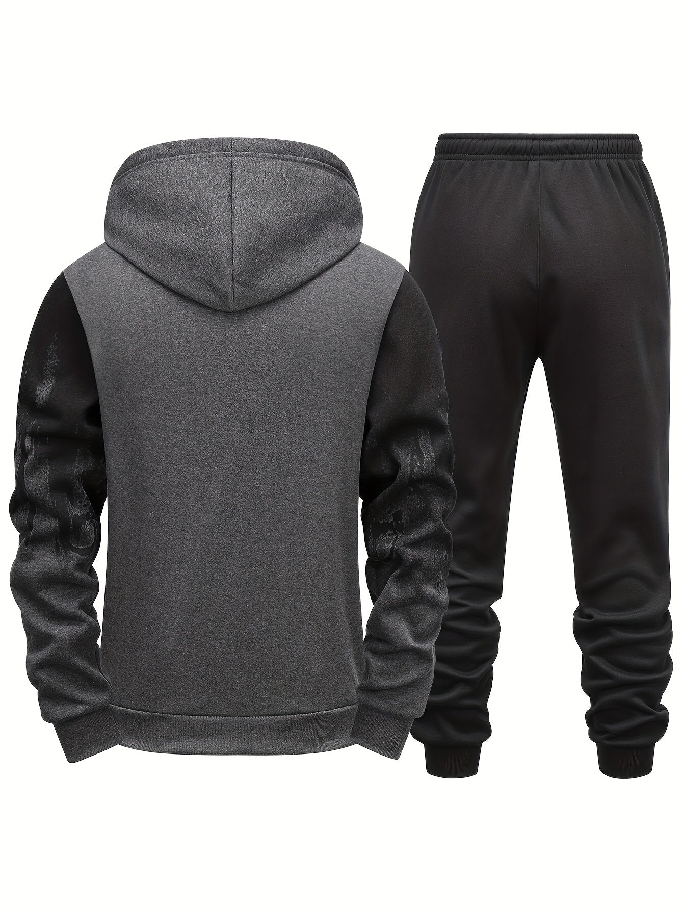 Gradient Print Men's 2pcs Outfit: Hoodie & Sports Trousers