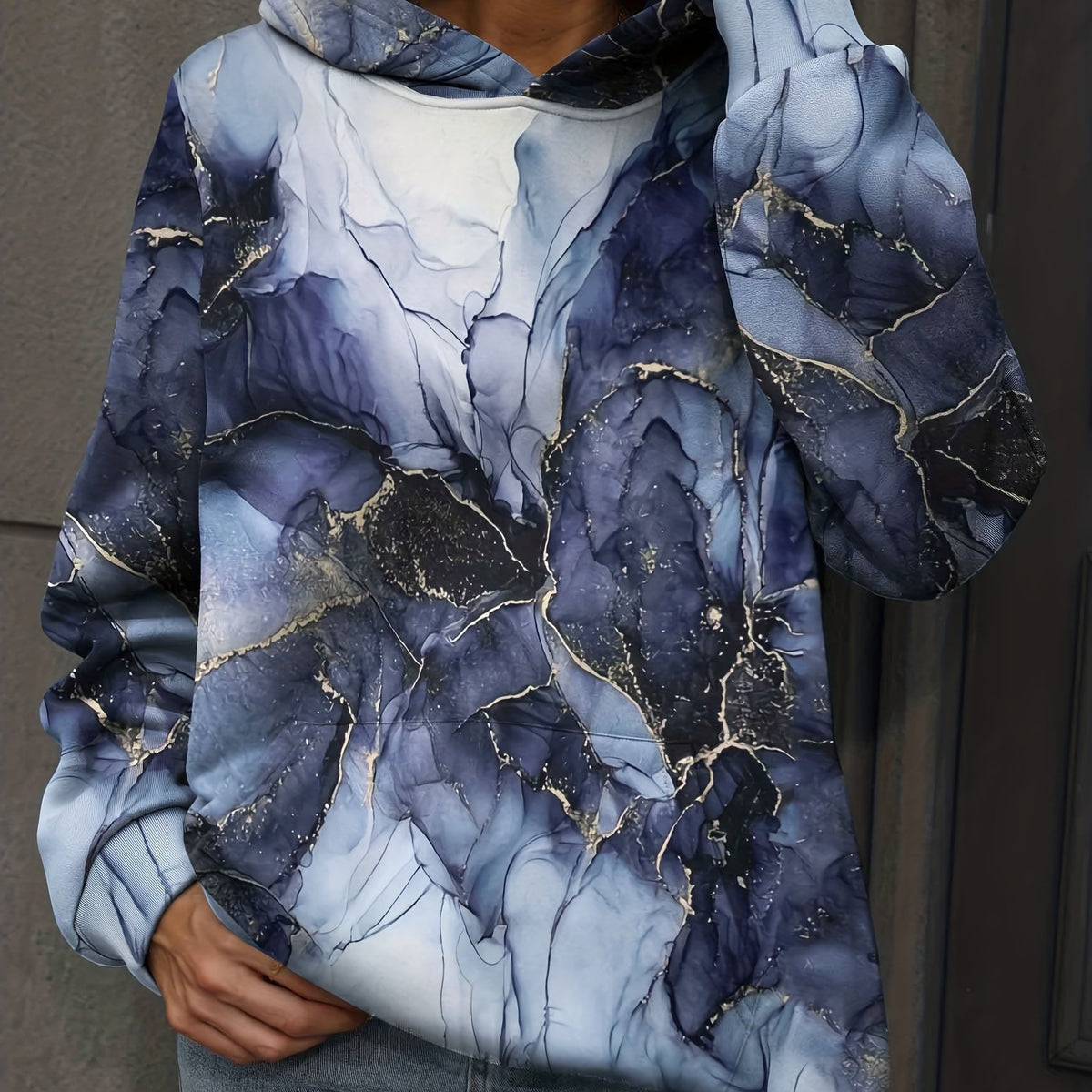Kangaroo Pocket Hoodie, Casual Long Sleeve Hoodies Sweatshirt