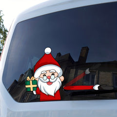 Cartoon Santa Claus Rear Windshield Wiper Sticker