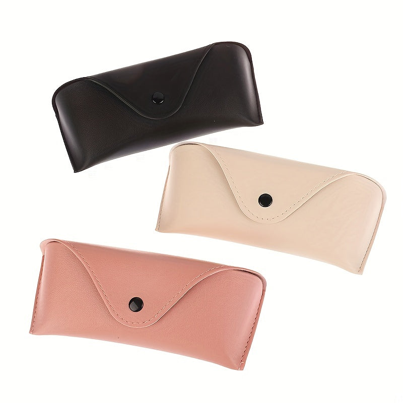 Stitch Detail Glasses Bag PU Leather Sunglasses Pouch Case
