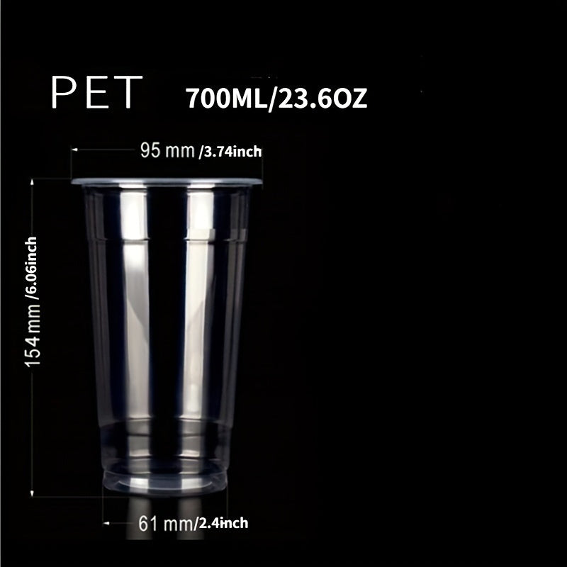 50pcs Disposable Water Cups 12oz 17oz 24oz Leak Proof Plastic Coffee Cups