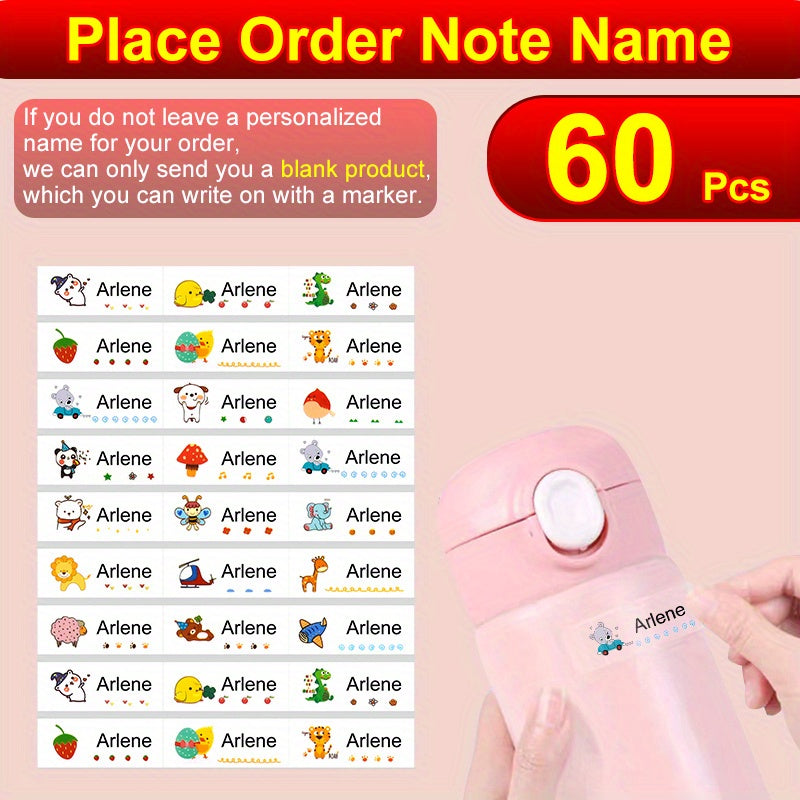 Custom Transparent Name Sticker Cartoon Waterproof Labels