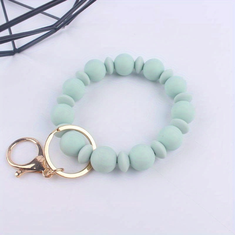 Silicone Beaded Keychain Bracelet for Women