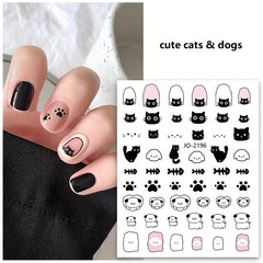 Cartoon Dog Kitten Nail Sticker DIY Decorative Sticker