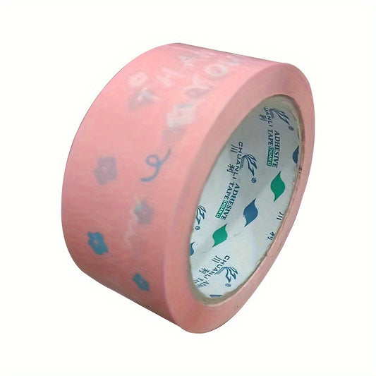 1pc 68m Thank You Cartoon Printed Packing Tape for Sealing Boxes