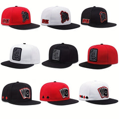 Unisex Sunshade Baseball Cap With PlayingCard Embroidery