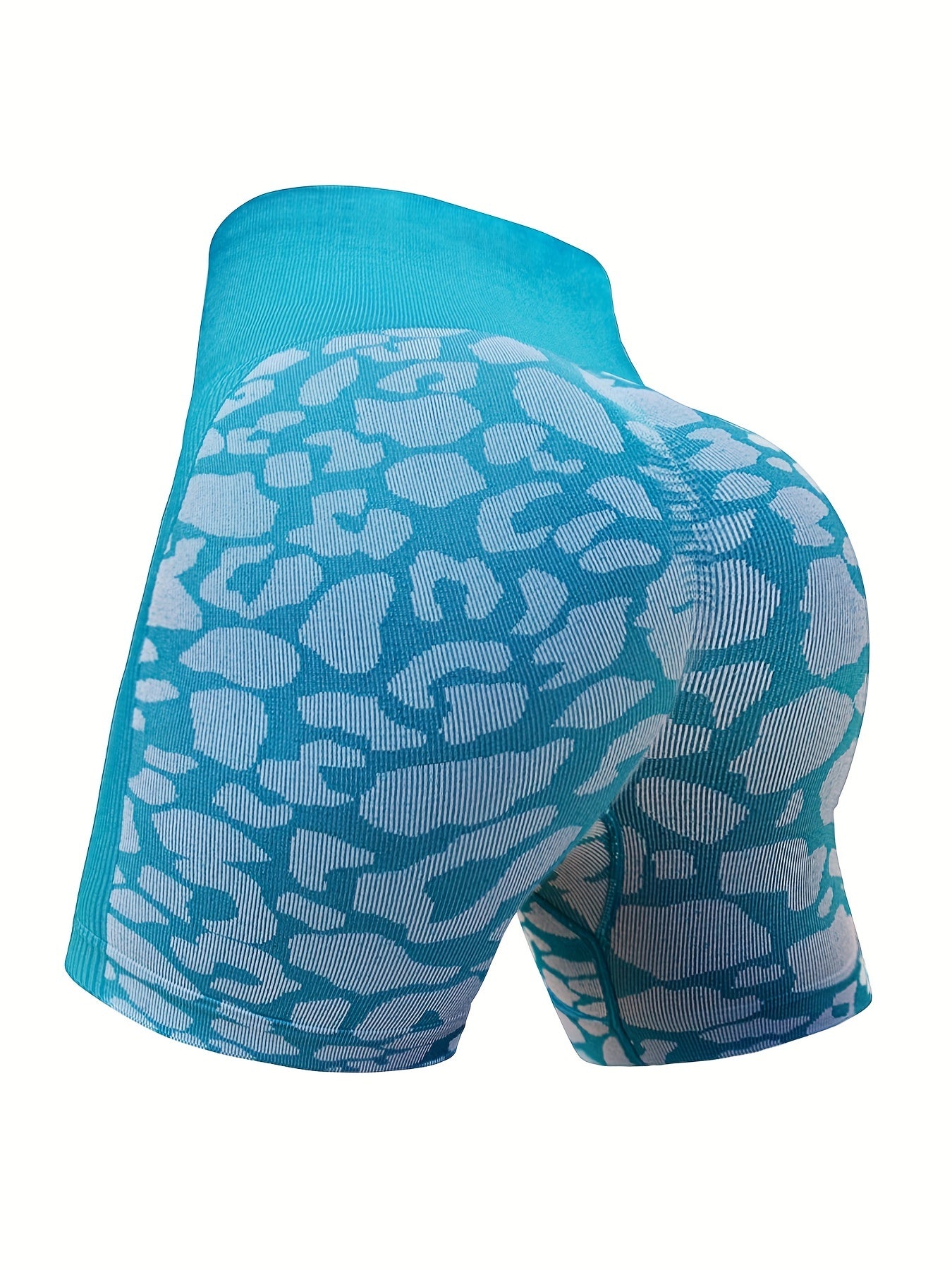 Leopard Print High Waist Tummy Control Workout Shorts