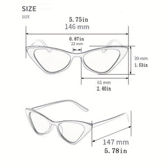 Cat Eye Sunglasses Women Men Triangle Frame Glasses Wrap UV400