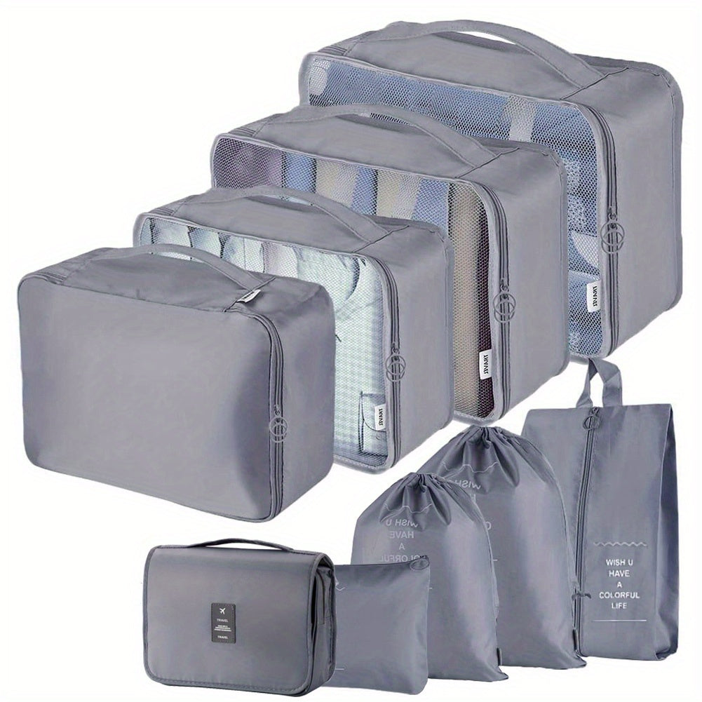 Travel Packing Cubes 9pcs Multifunction Luggage Bags Clothes & Shoes Storage