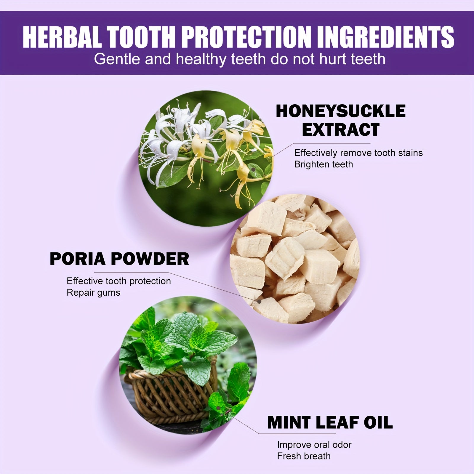 Purple Tooth Whitening Powder for Brighter Smiles