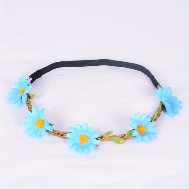 7pcs Flower Headband Women's Floral Hair Band Vacation Wreath Hair Accessories
