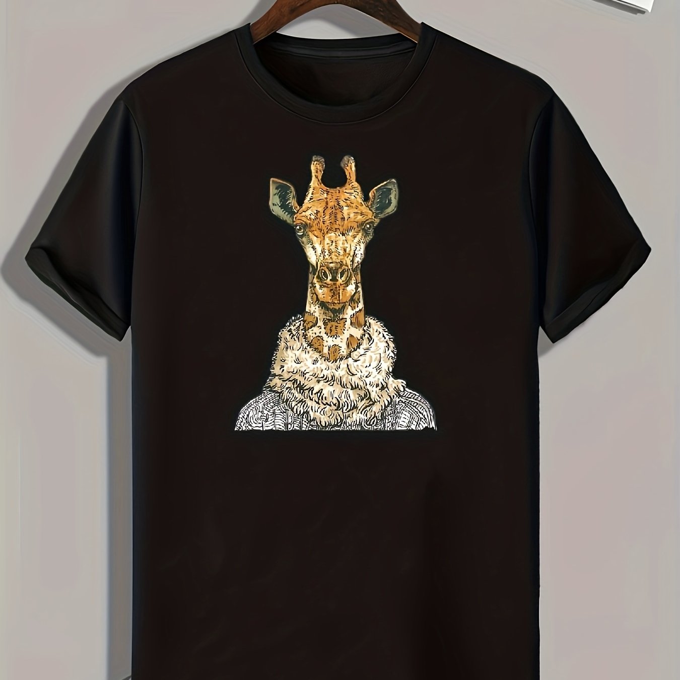 Giraffe Print Men's Graphic T shirt for Summer