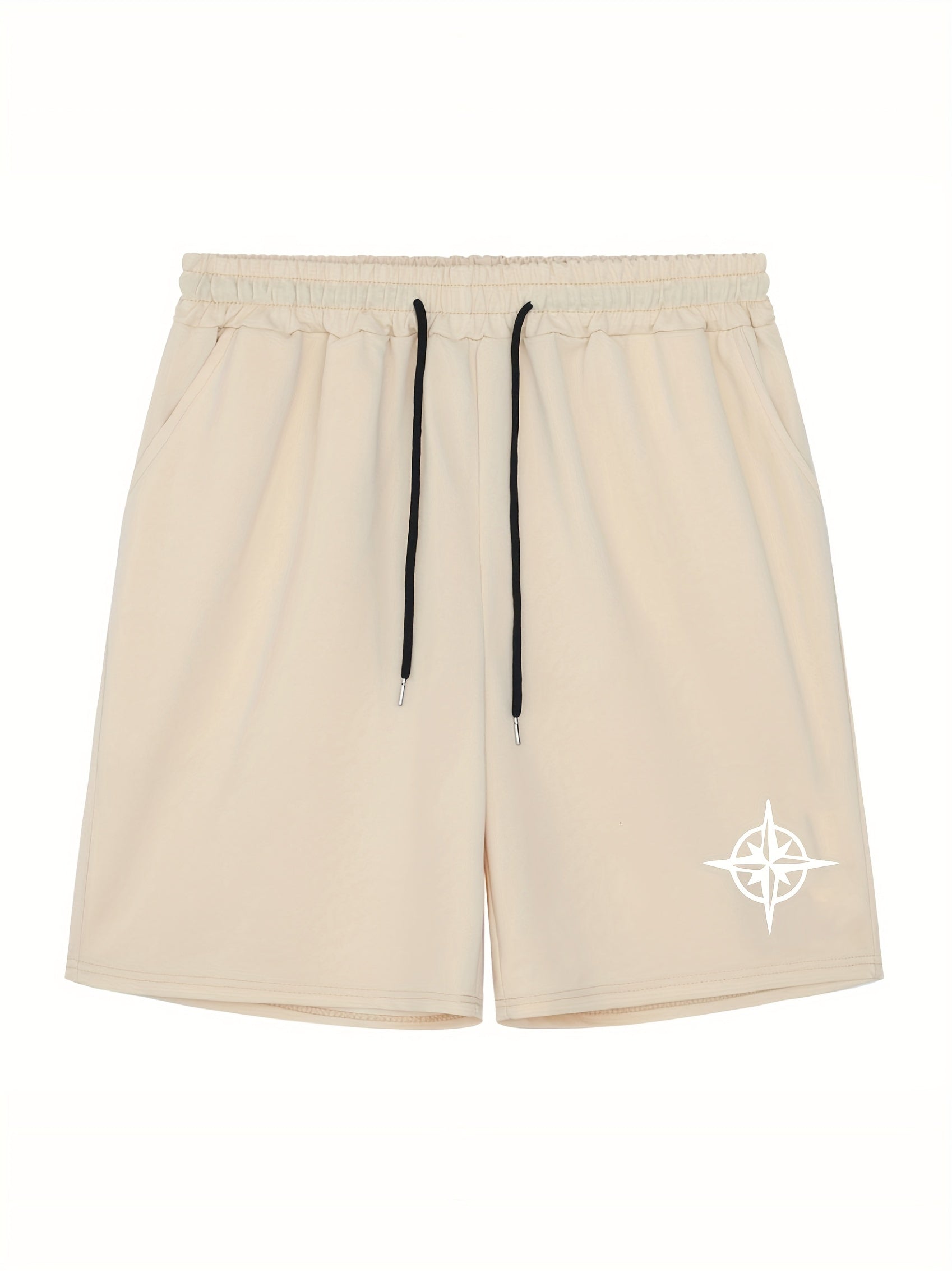 Men's Star Print Workout Shorts Active Stretch Breathable Drawstring