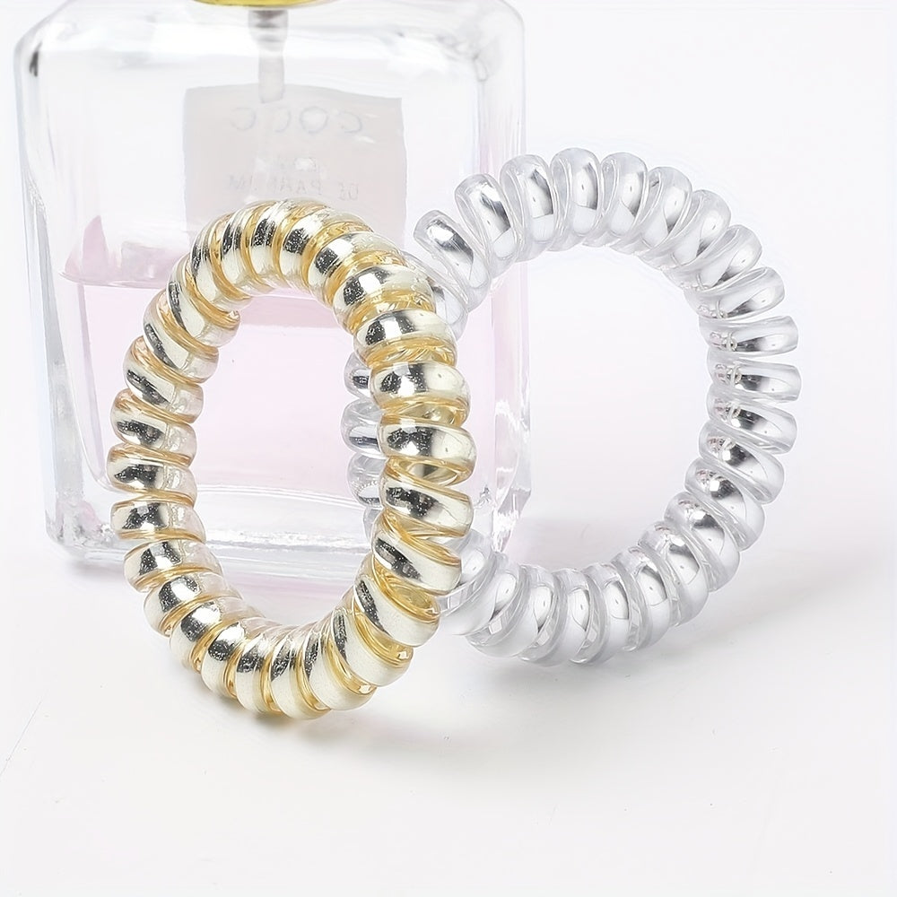 High Elasticity Resin Spiral Hair Tie Set
