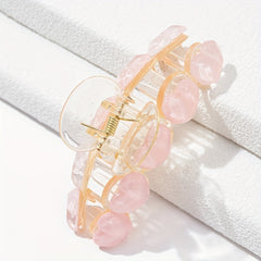 Colorful Heart Decor Hair Claw Style Hair Claw Nonslip Ponytail Holder