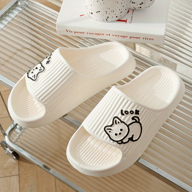 Men's Cartoon Cat Slippers Soft Indoor Outdoor Summer Slippers