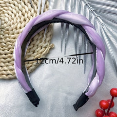 Rhinestone Inlaid Braided Headband Wide Hair Band