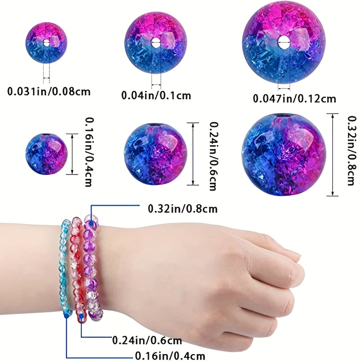 Glass Bead Set Box 8 Beaded Loose Beads DIT Bracelet Necklace Jewelry